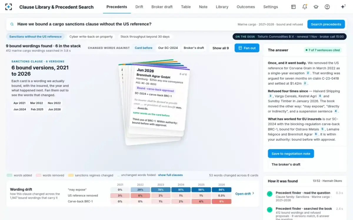 Clause Library & Precedent Search — The precedent stack