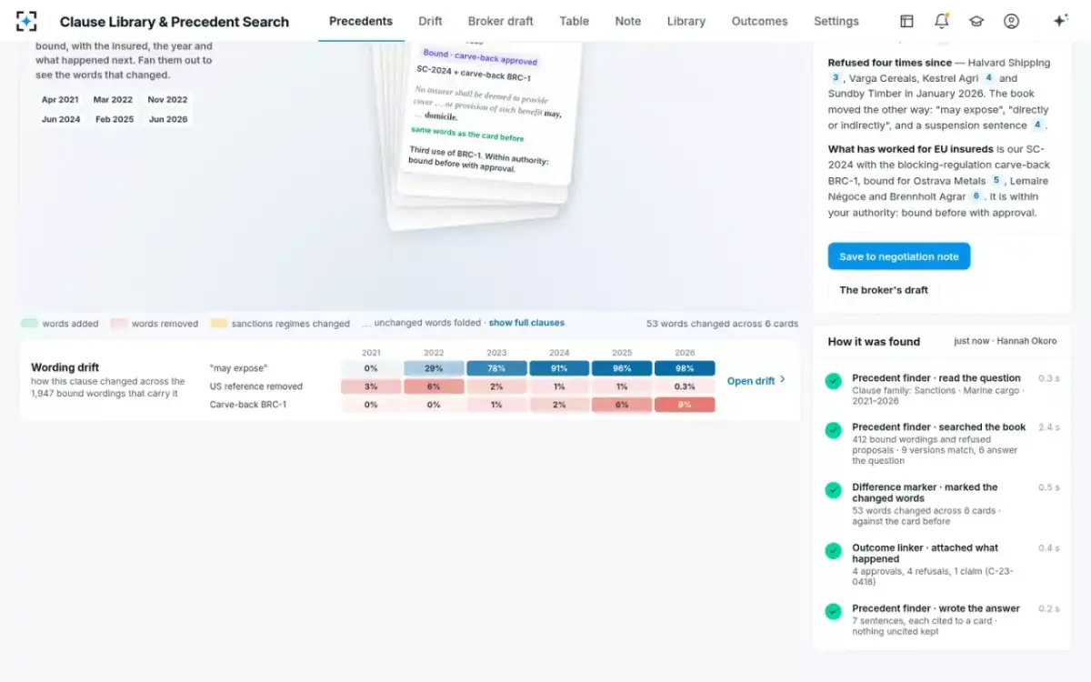 Clause Library & Precedent Search — How it was found