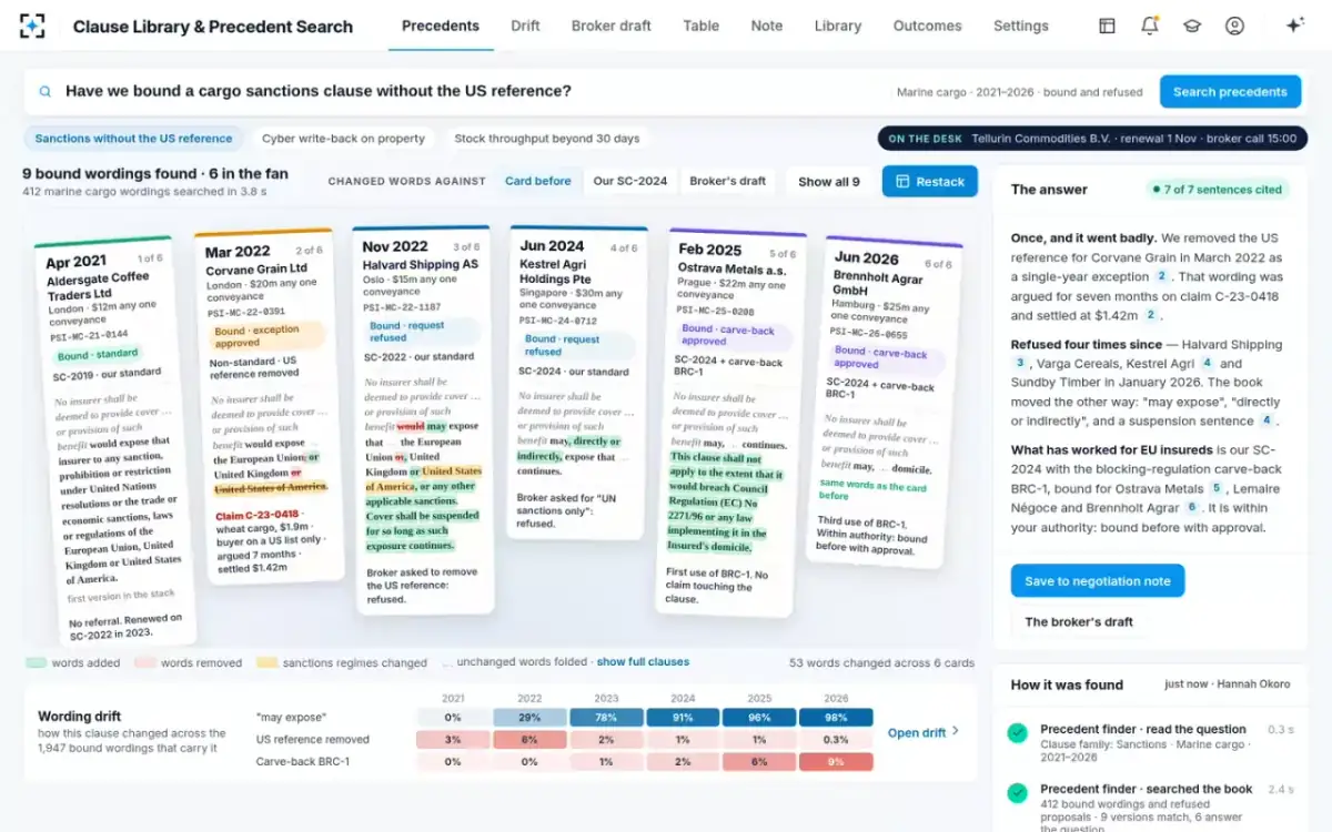 Clause Library & Precedent Search — Fanned out