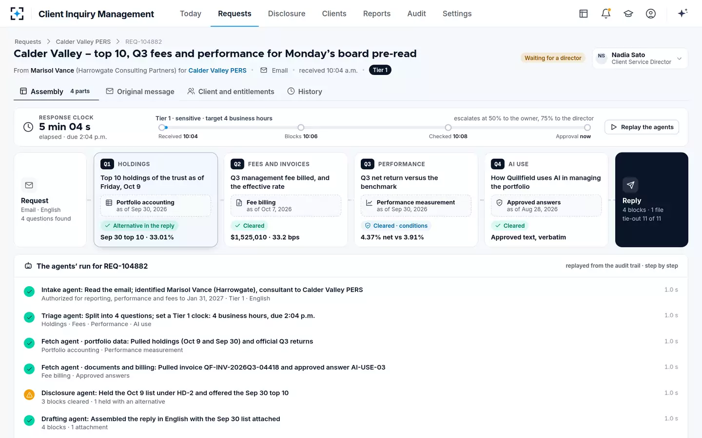 Client Inquiry Management — The agents' run