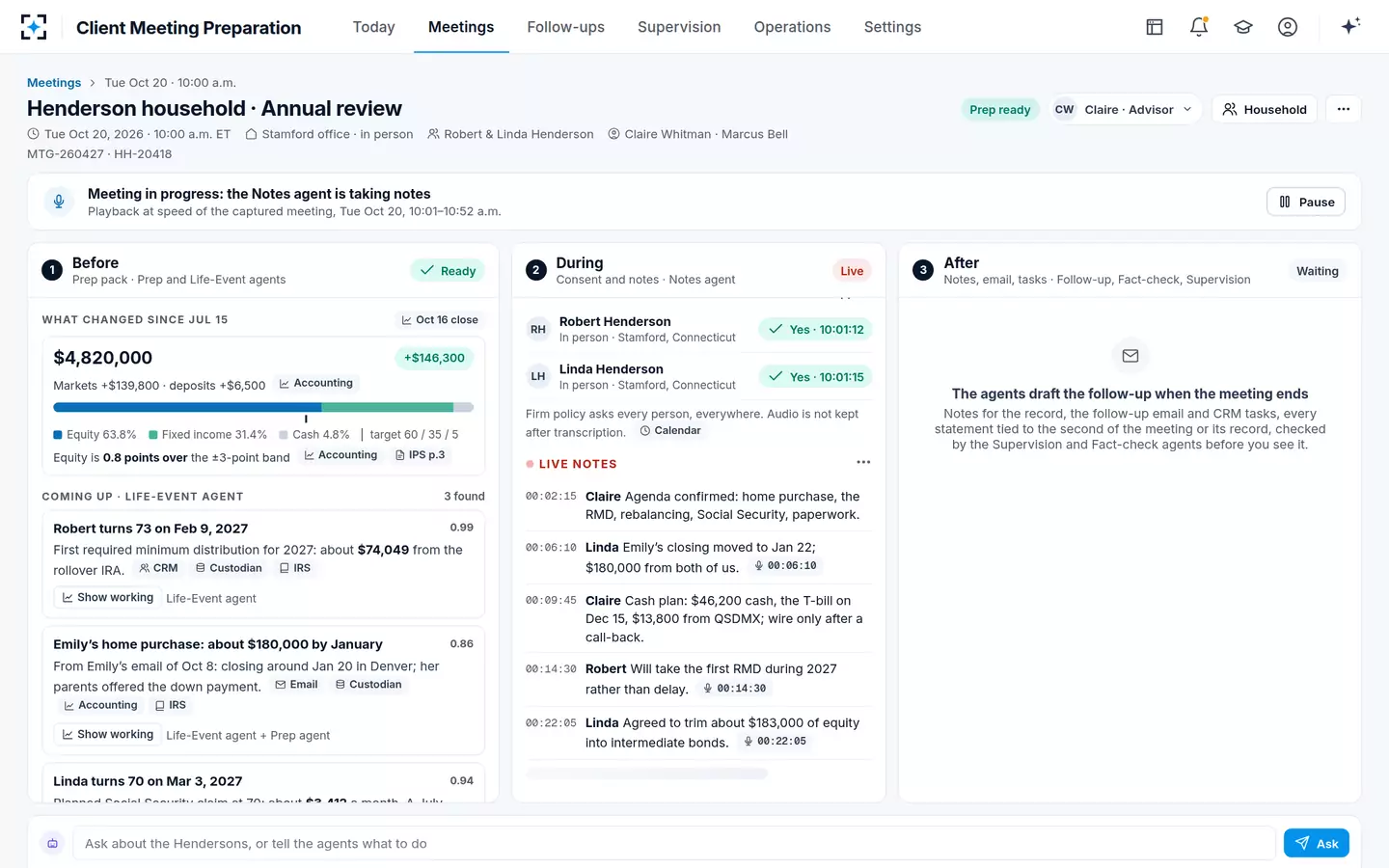Client Meeting Preparation — Consented AI meeting notes