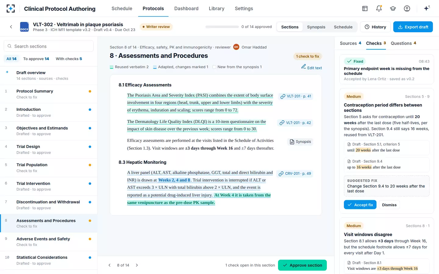 Clinical Protocol Authoring — Consistency checks
