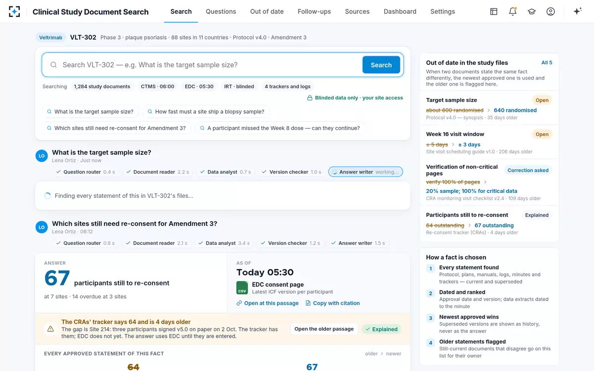 Clinical Study Document Search — Specialists at work