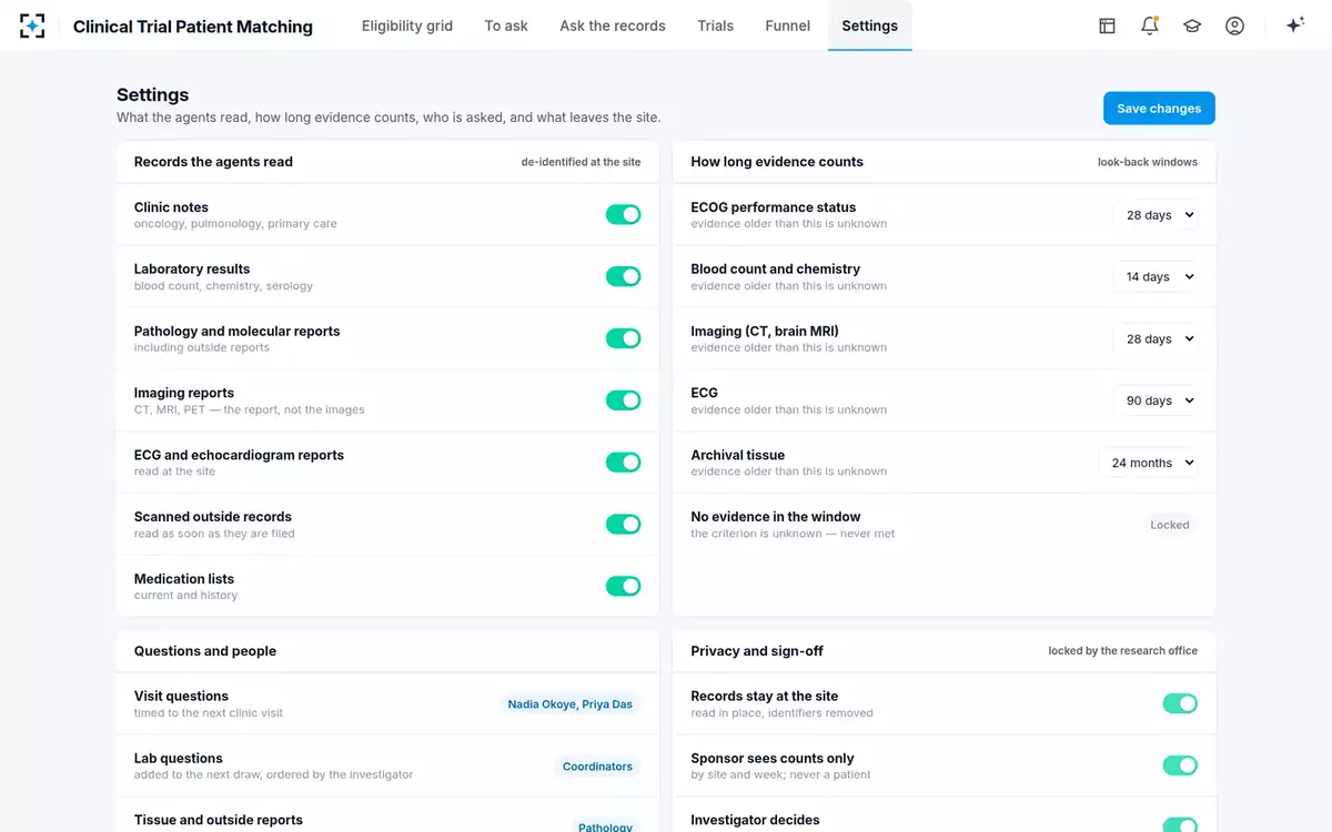 Clinical Trial Patient Matching — Your rules