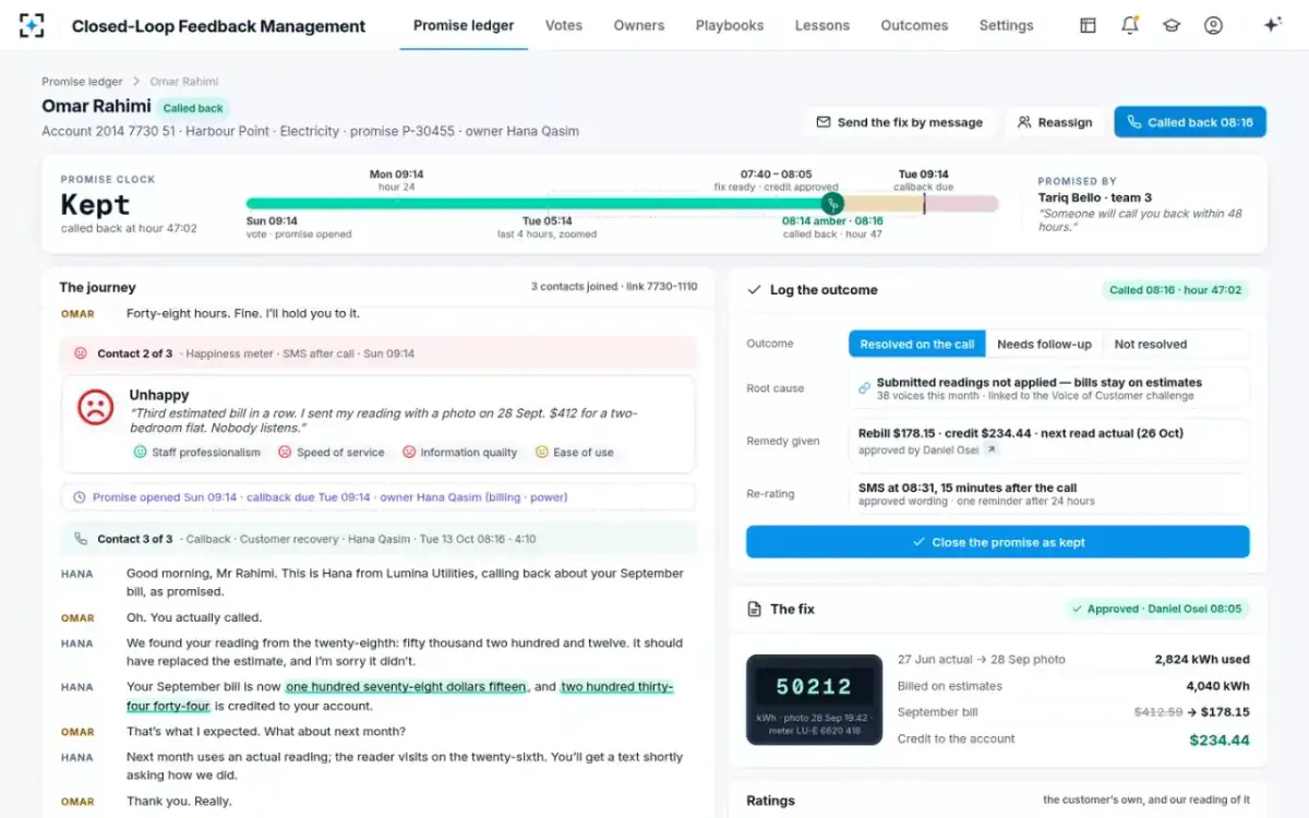 Closed-Loop Feedback Management — The callback