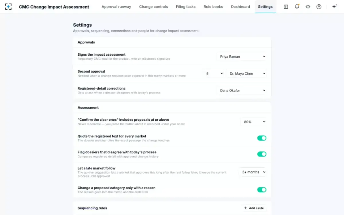 CMC Change Impact Assessment — Your rules