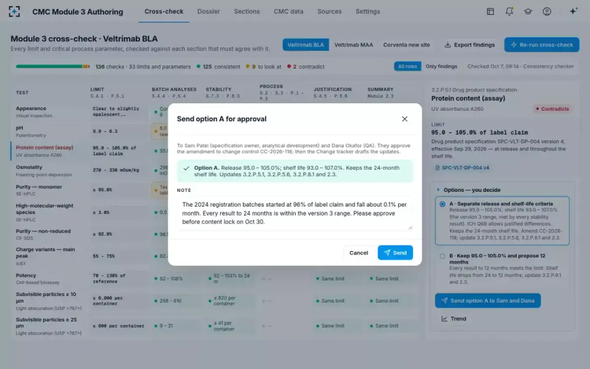 CMC Module 3 Authoring — Sent for approval