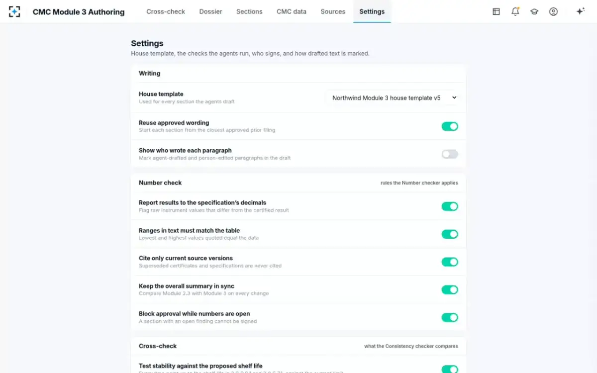 CMC Module 3 Authoring — Your rules