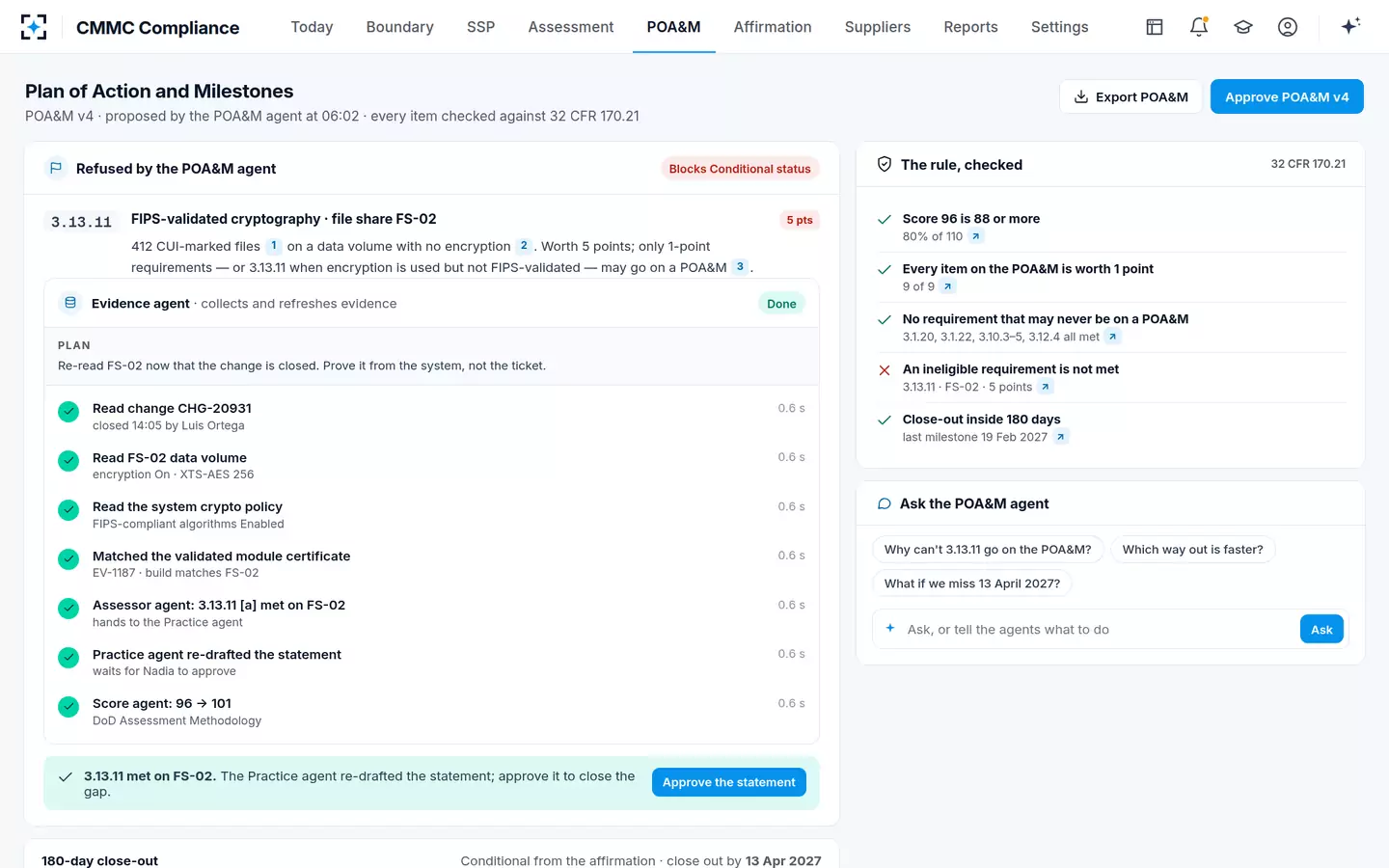 CMMC Compliance — The re-check after a change