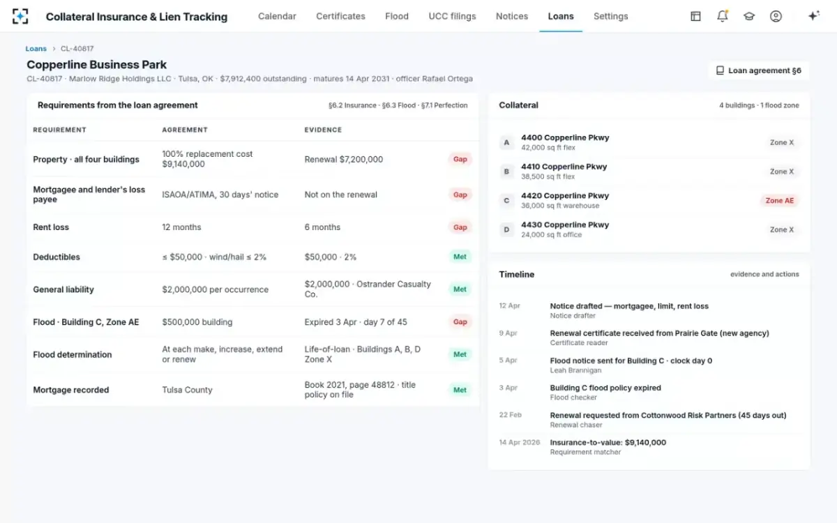 Collateral Insurance & Lien Tracking — One loan