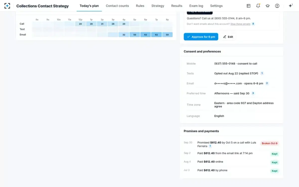 Collections Contact Strategy — Consent, preferences and promises