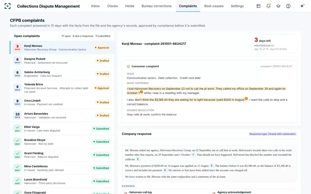 Collections Dispute Management — CFPB complaints