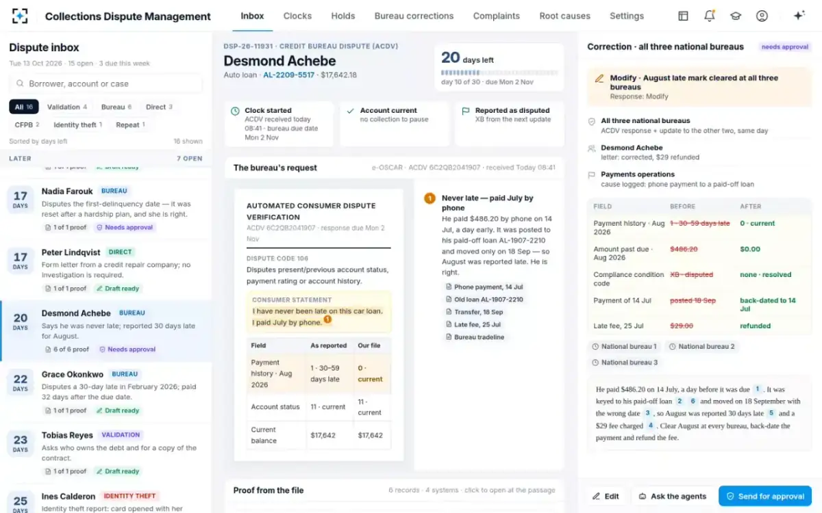 Collections Dispute Management — When the borrower is right