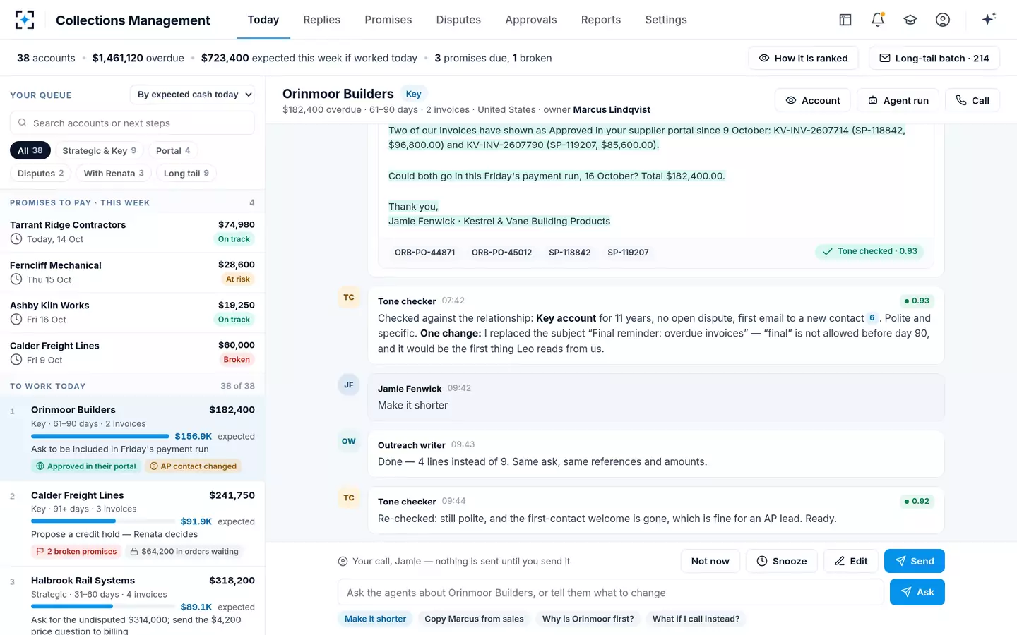 Collections Management — Draft, ask, re-check