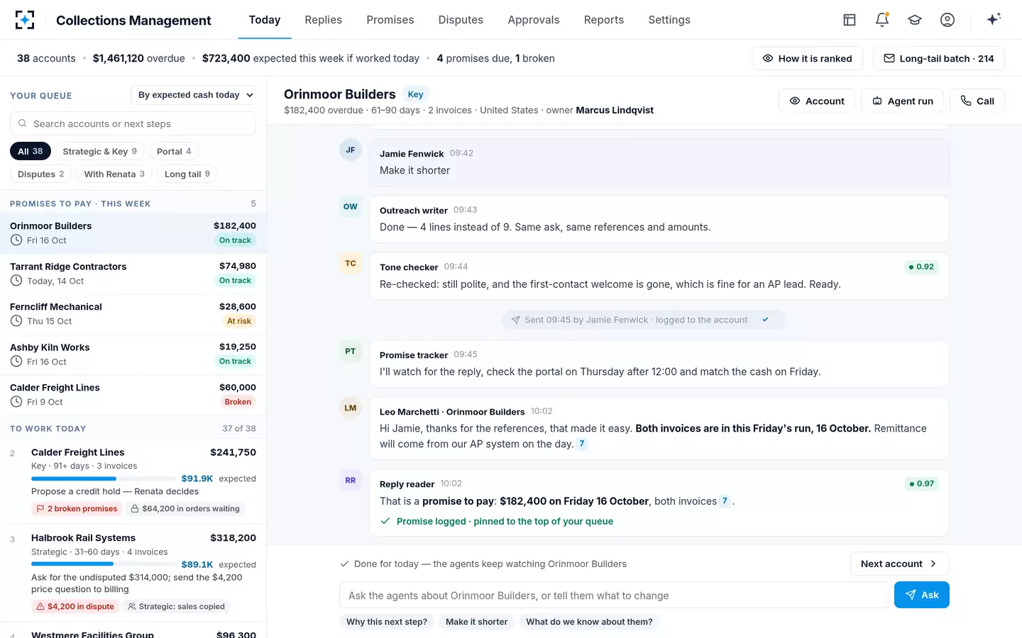 Collections Management — A reply becomes a promise