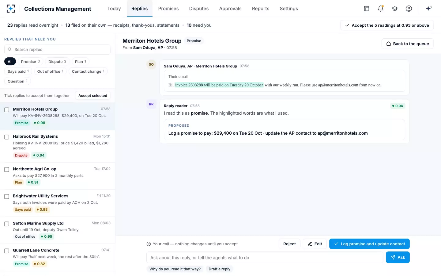 Collections Management — Replies