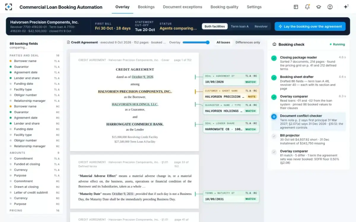Commercial Loan Booking Automation — Agents at work