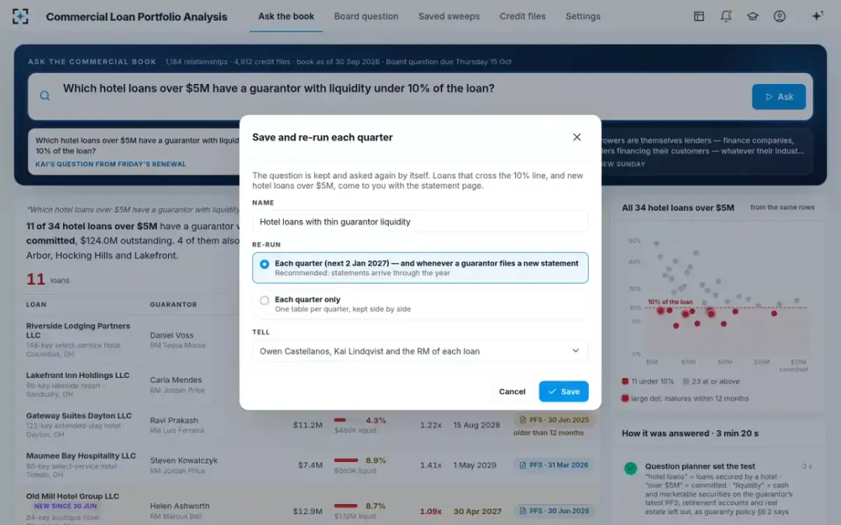 Commercial Loan Portfolio Analysis — Save and re-run each quarter