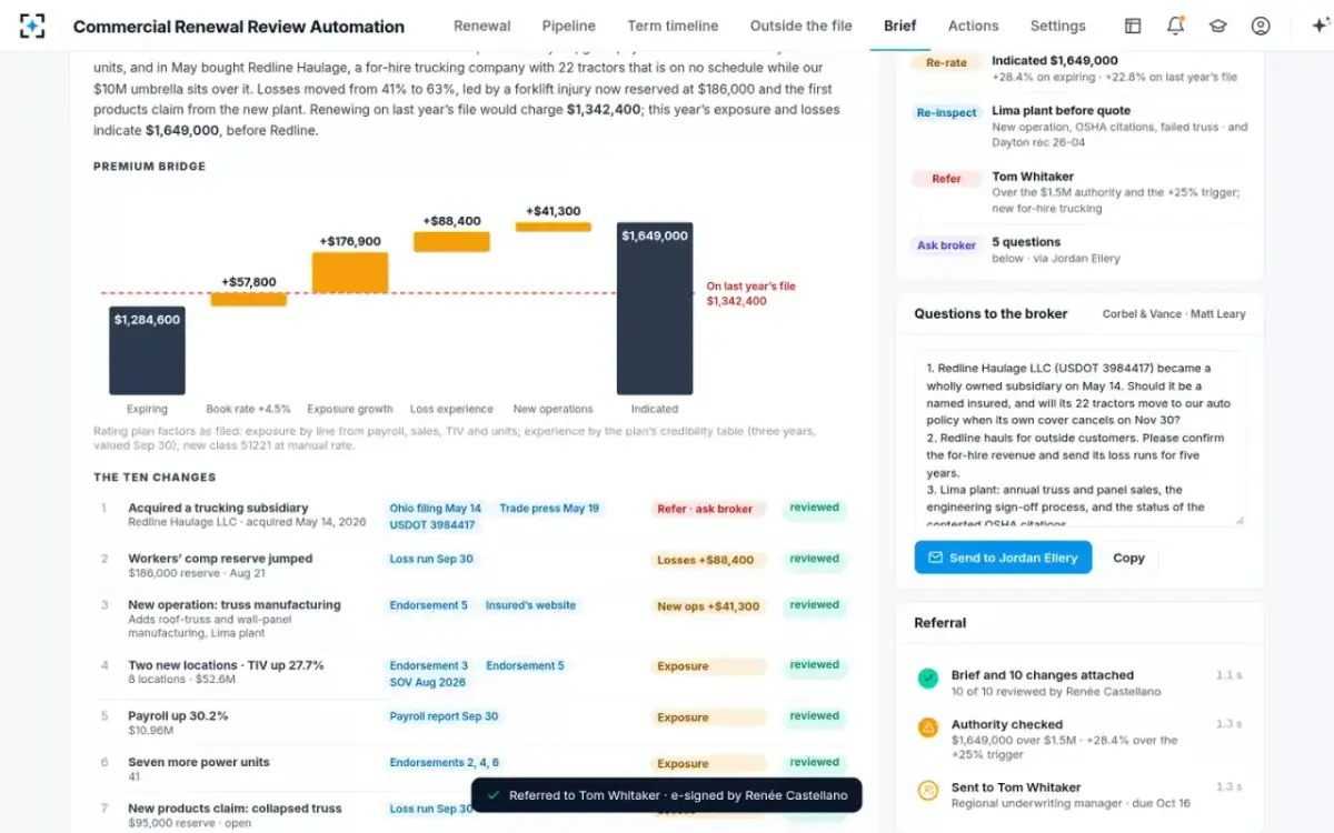 Commercial Renewal Review Automation — The referral