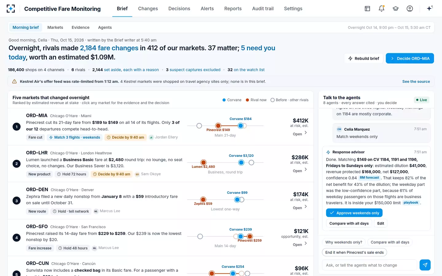 Competitive Fare Monitoring — Instruct the agents