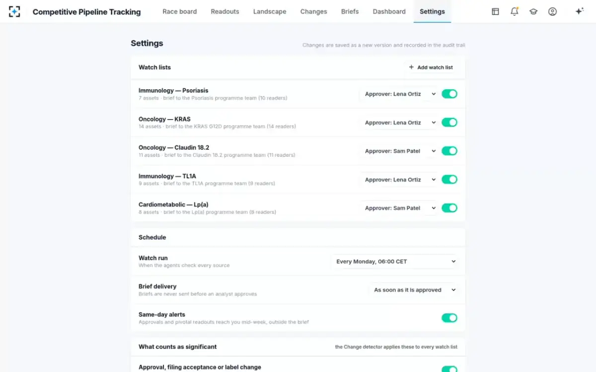 Competitive Pipeline Tracking — Your rules