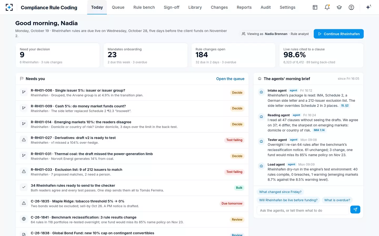 Compliance Rule Coding — Today