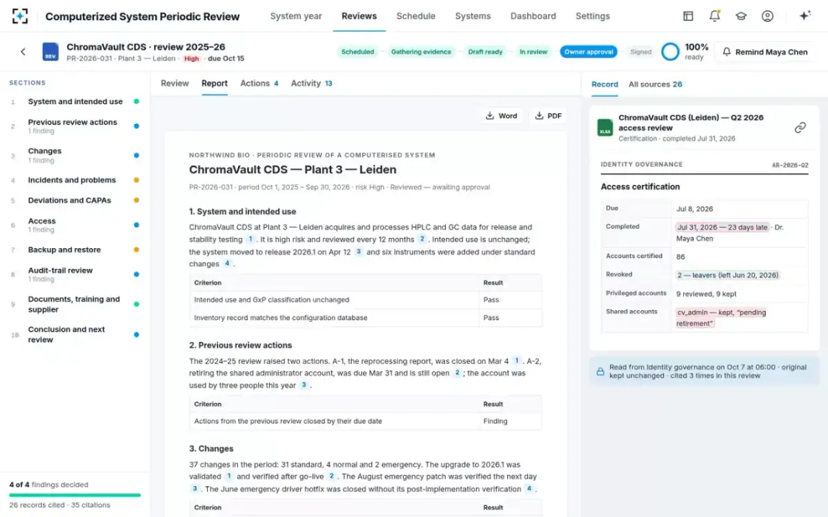 Computerized System Periodic Review — The review report