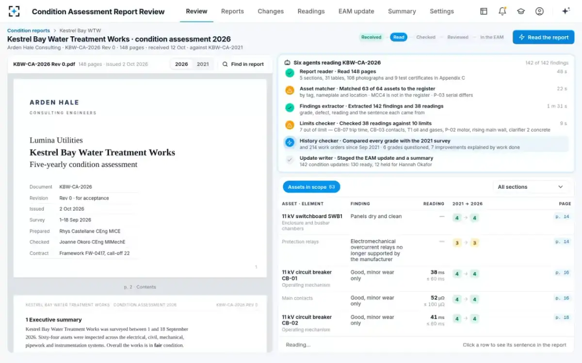 Condition Assessment Report Review — Agents at work