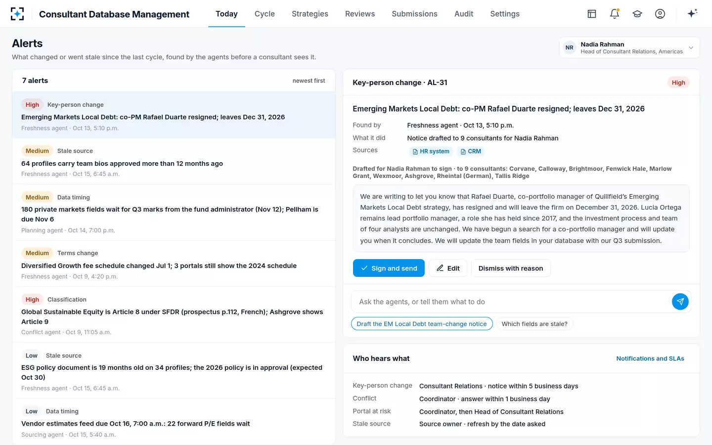 Consultant Database Management — A key-person change notice