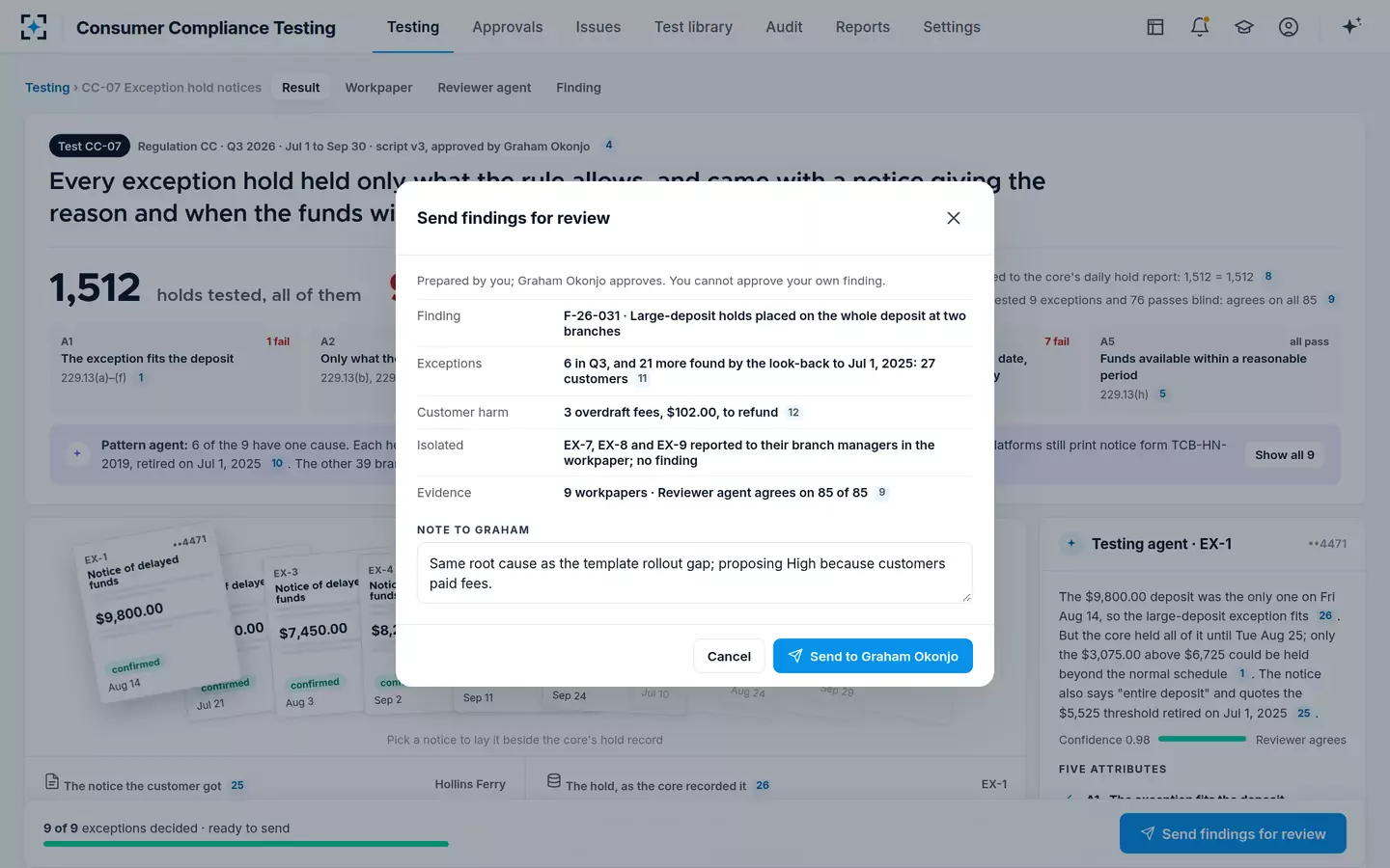 Consumer Compliance Testing — Sent for review