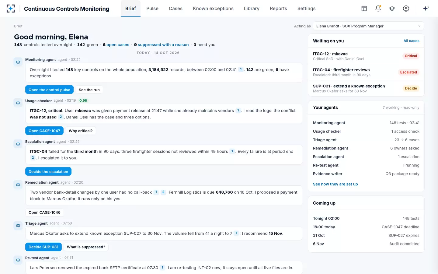 Continuous Controls Monitoring — The morning brief