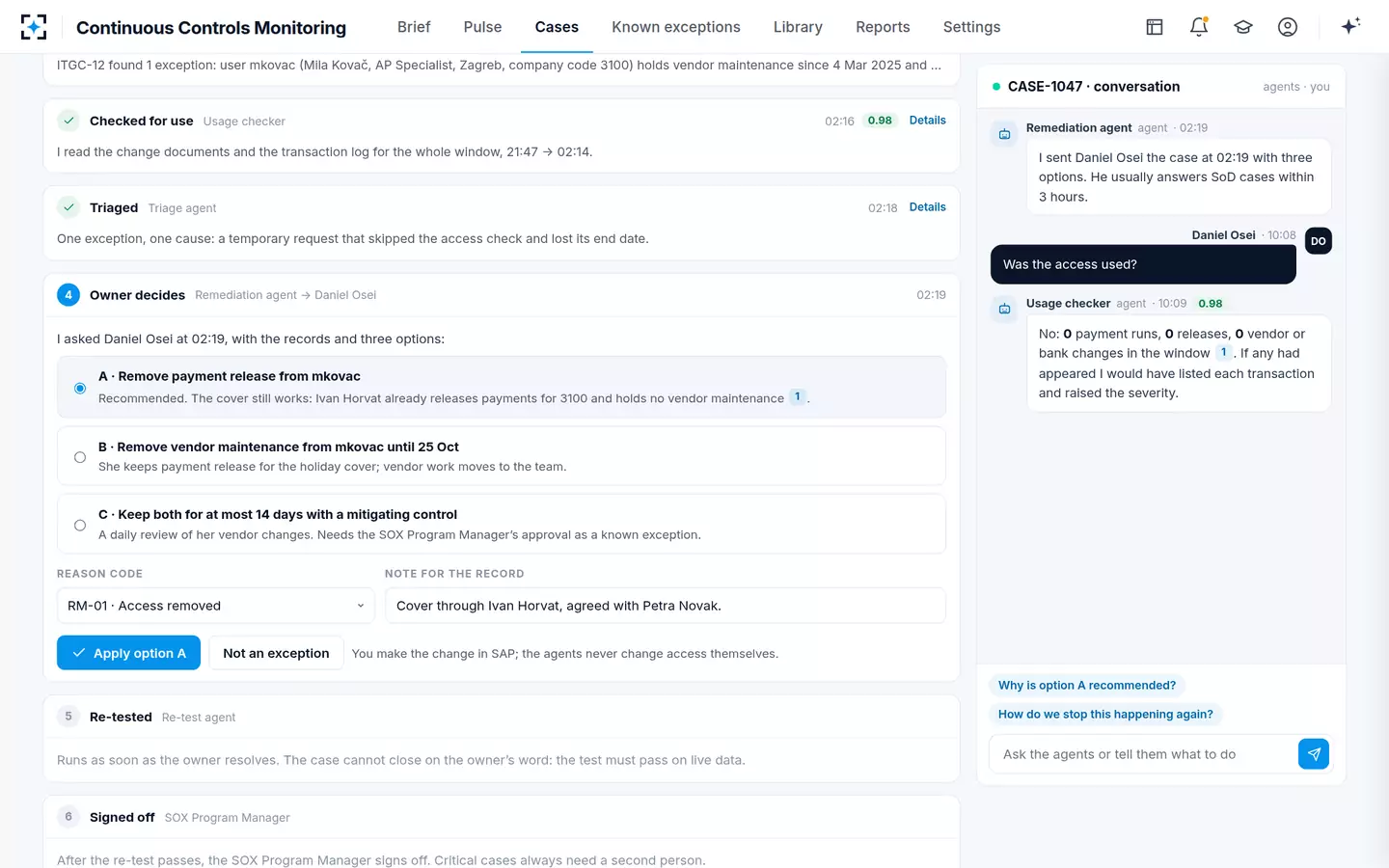 Continuous Controls Monitoring — The owner decides