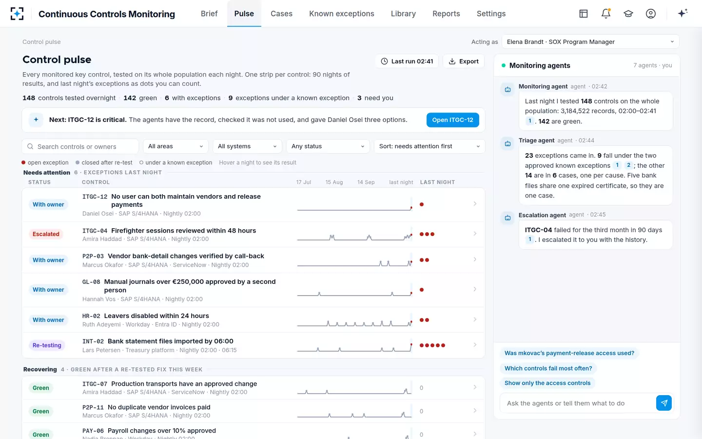 Continuous Controls Monitoring — The control pulse