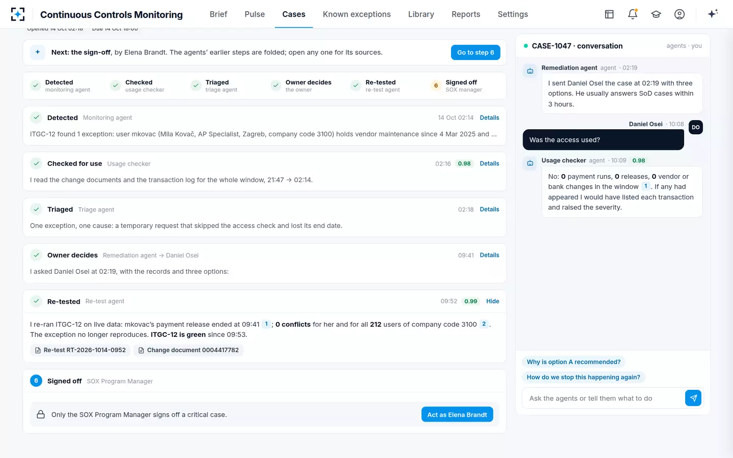 Continuous Controls Monitoring — Proved by a re-test