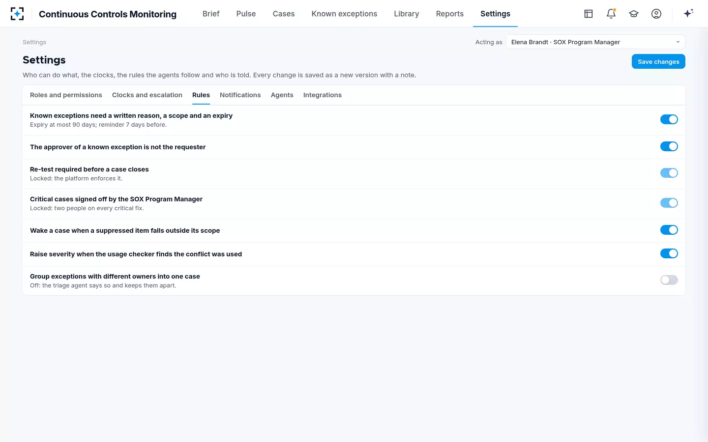Continuous Controls Monitoring — Your rules