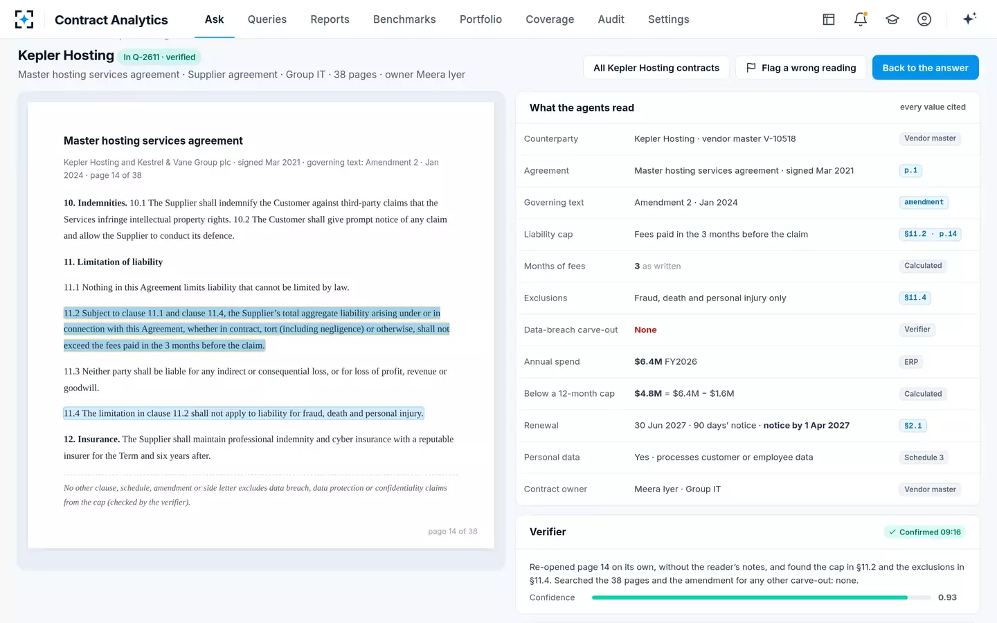 Contract Analytics — Contract