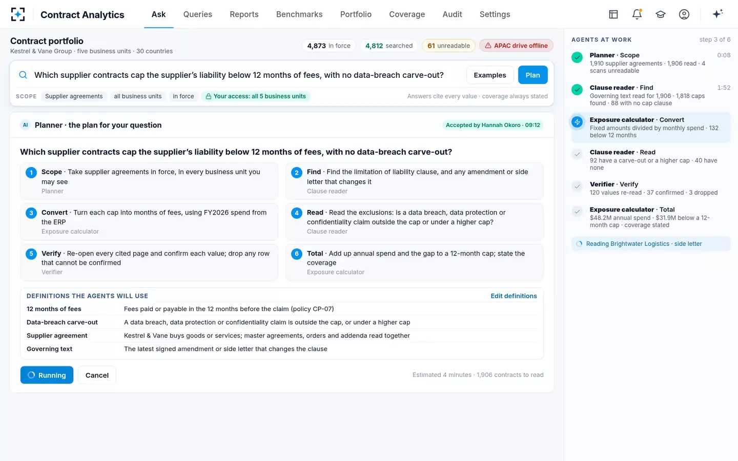Contract Analytics — Agents at work