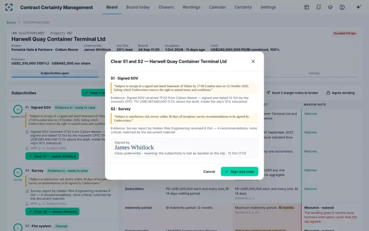 Contract Certainty Management — Clear with a signature
