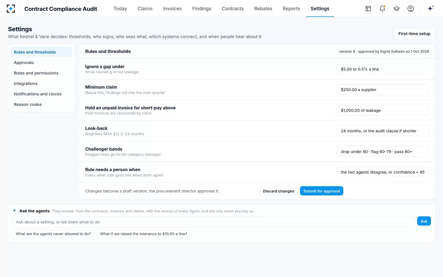 Contract Compliance Audit — Your thresholds