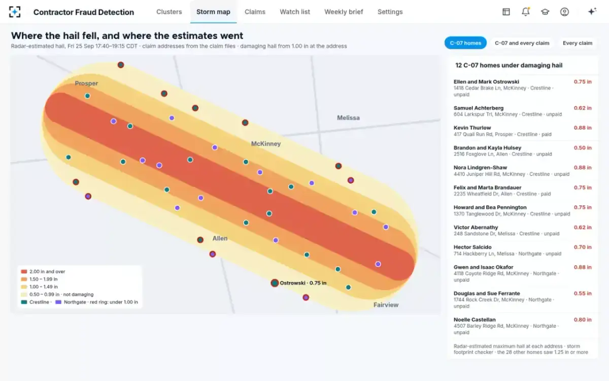 Contractor Fraud Detection — The storm map