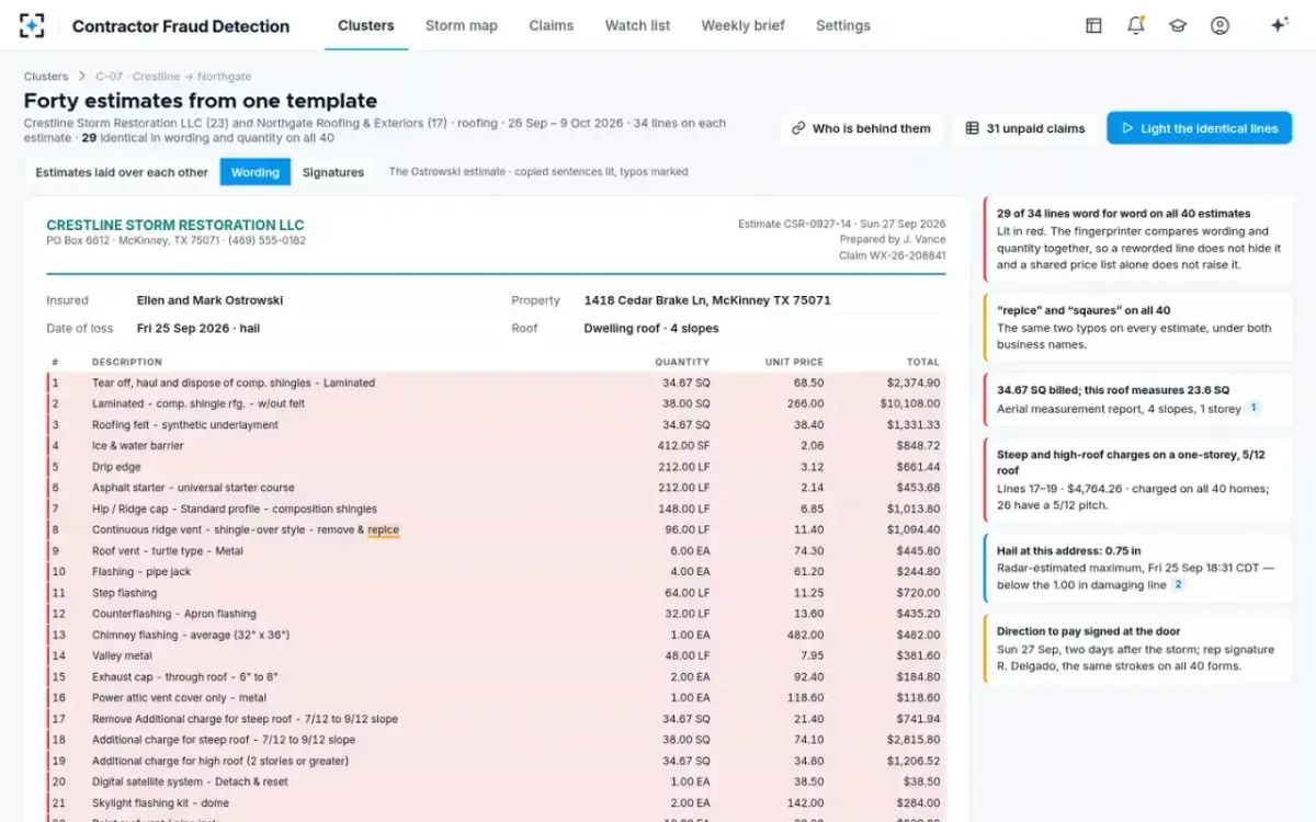 Contractor Fraud Detection — One estimate, word by word