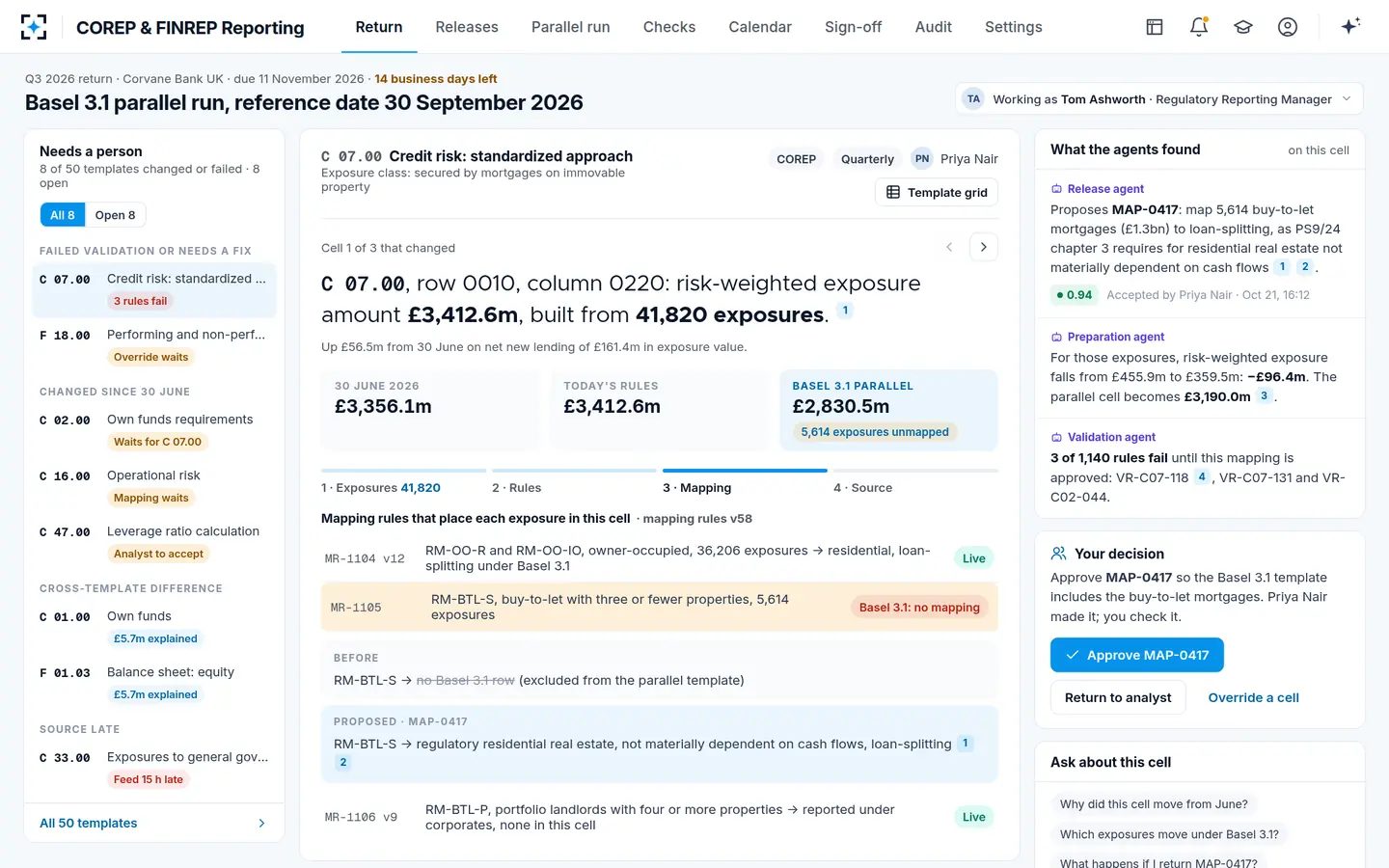 COREP & FINREP Reporting — The mapping behind the cell
