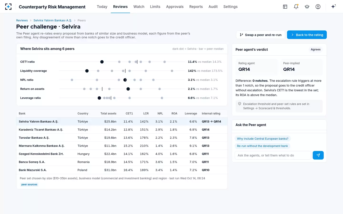 Counterparty Risk Management — Peer challenge