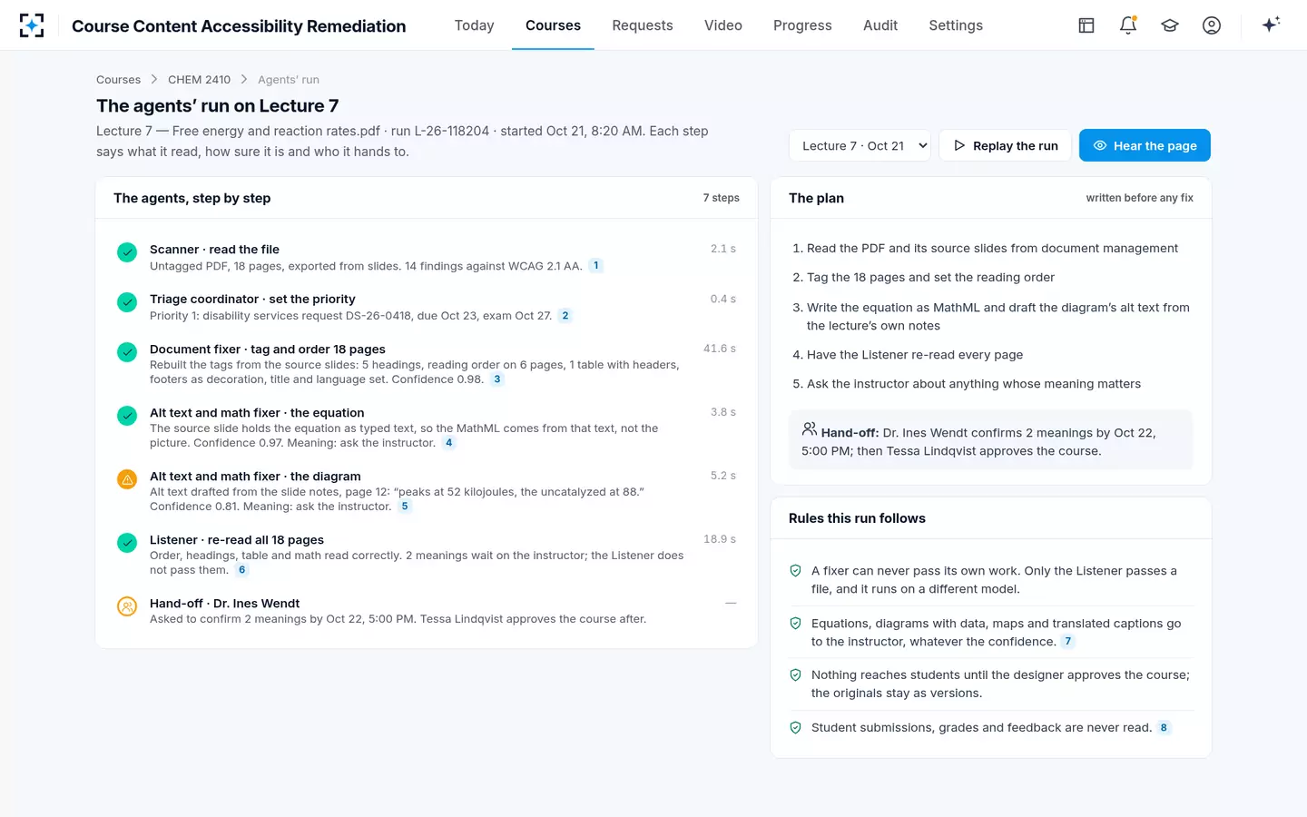 Course Content Accessibility Remediation — PDF accessibility remediation on one lecture, step by step