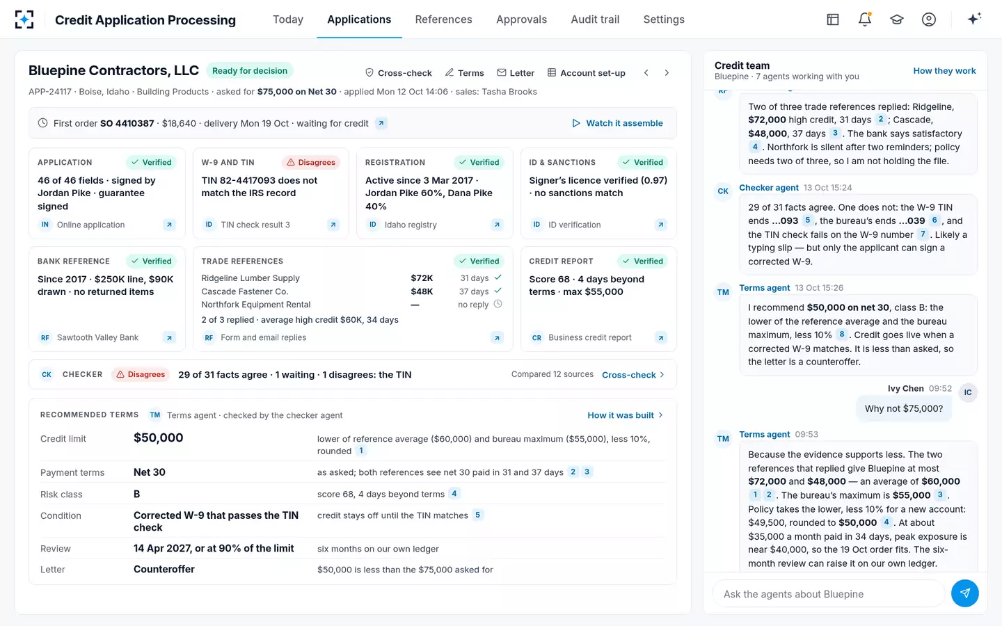 Credit Application Processing — Ask why, in the conversation