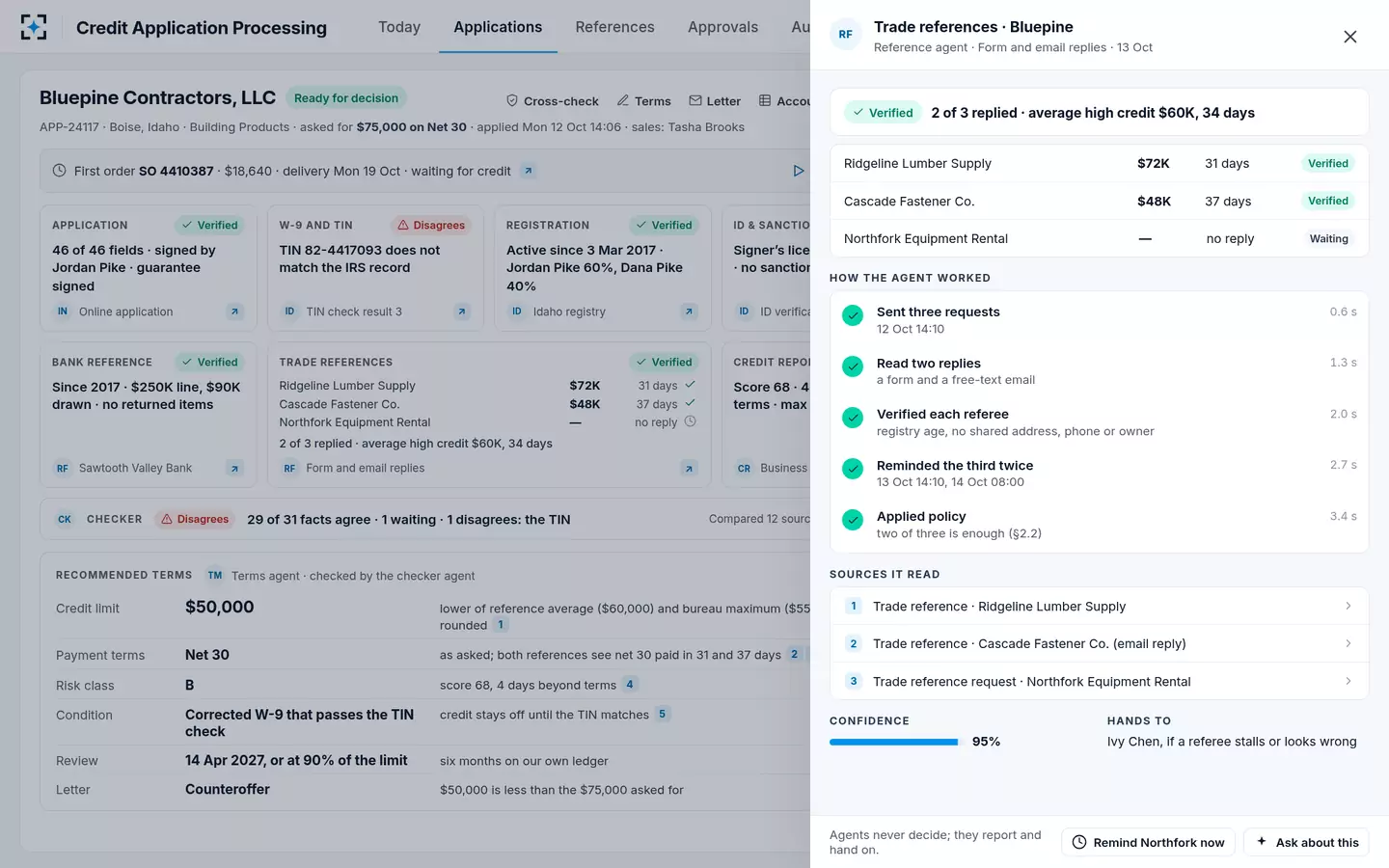 Credit Application Processing — How the reference agent worked