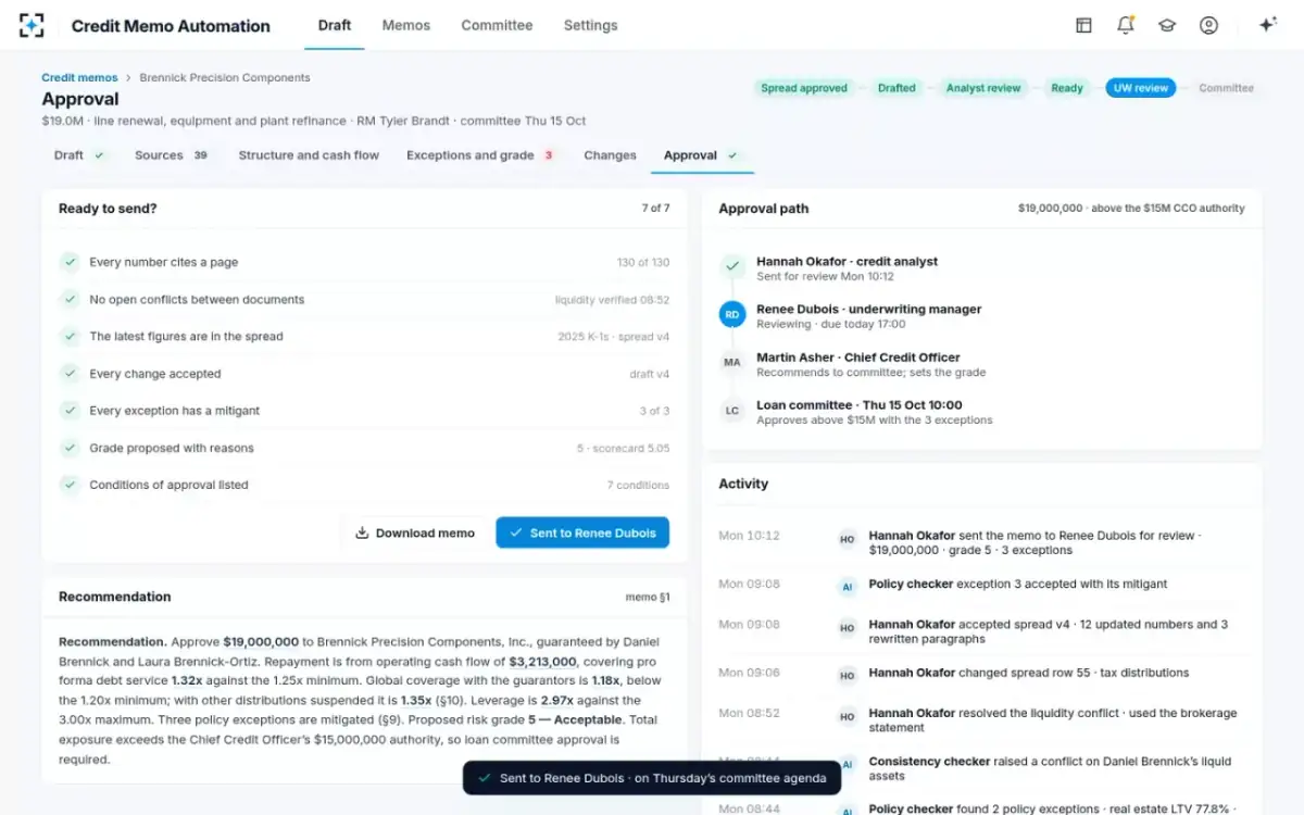 Credit Memo Automation — Ready to send