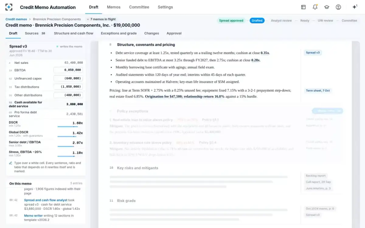 Credit Memo Automation — Written in place
