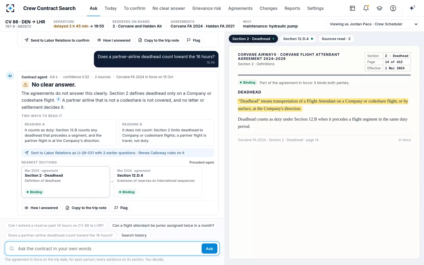 Crew Contract Search — No clear answer