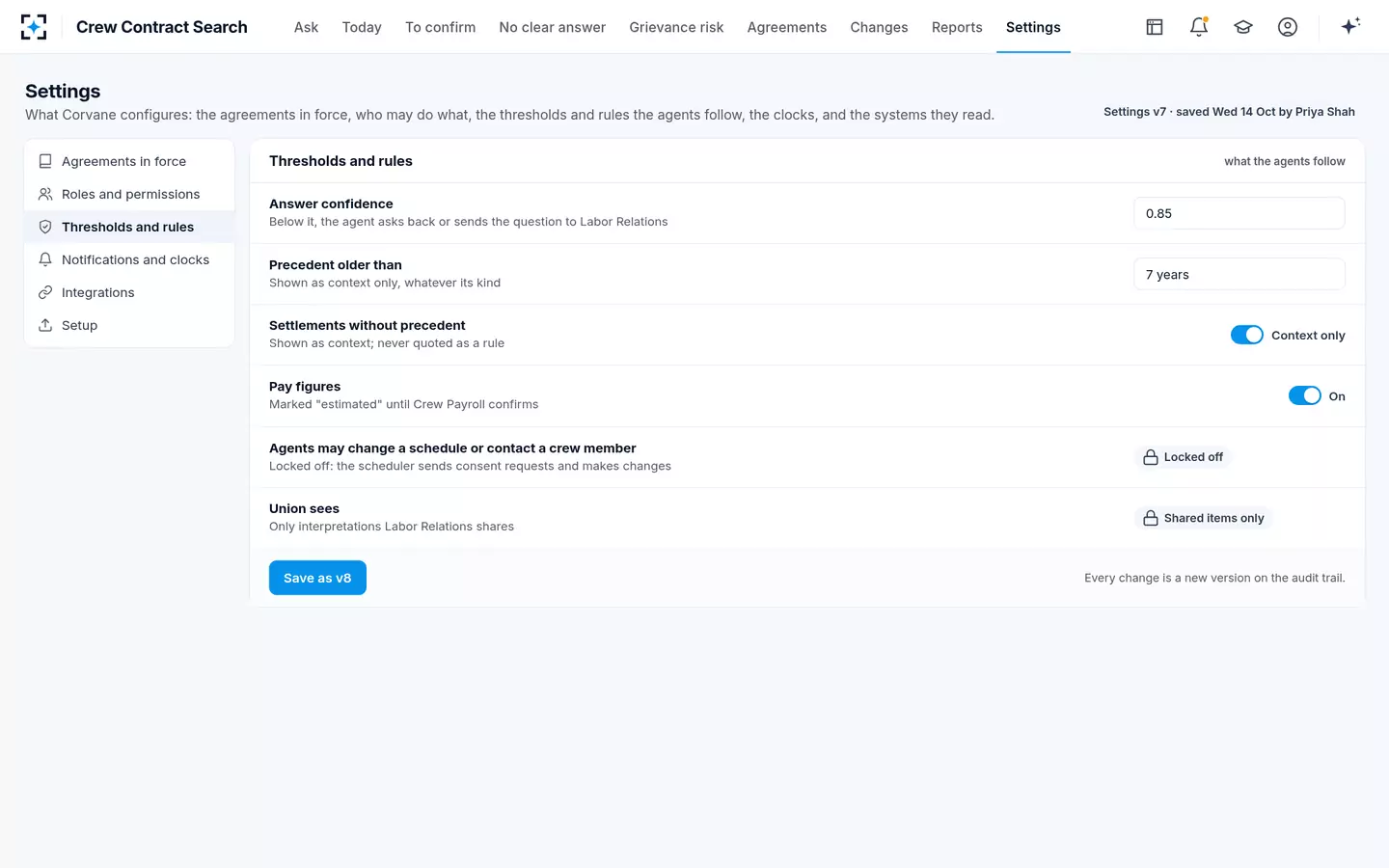 Crew Contract Search — Thresholds and rules